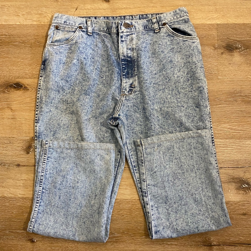 Vintage Sheplers Jeans High Waist Size 20 Petite Women's Stone Wash Blue